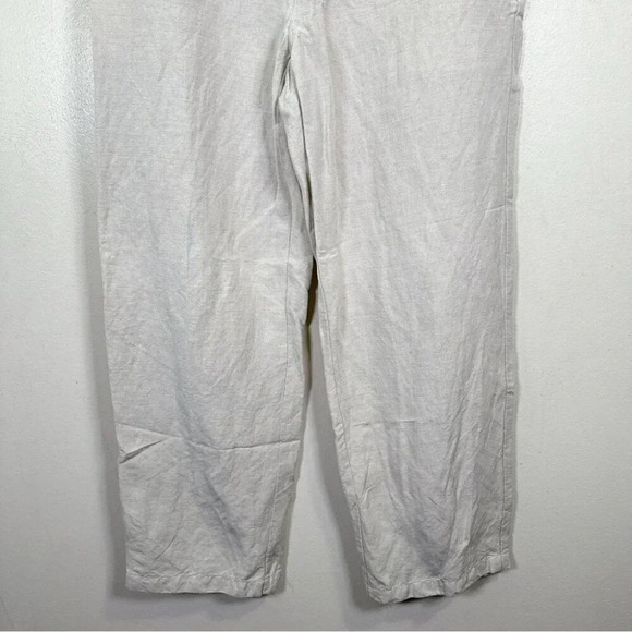 Cubavera Mens Size Large Linen Beige Straight Leg Drawstring Casual Pant - Picture 6 of 12